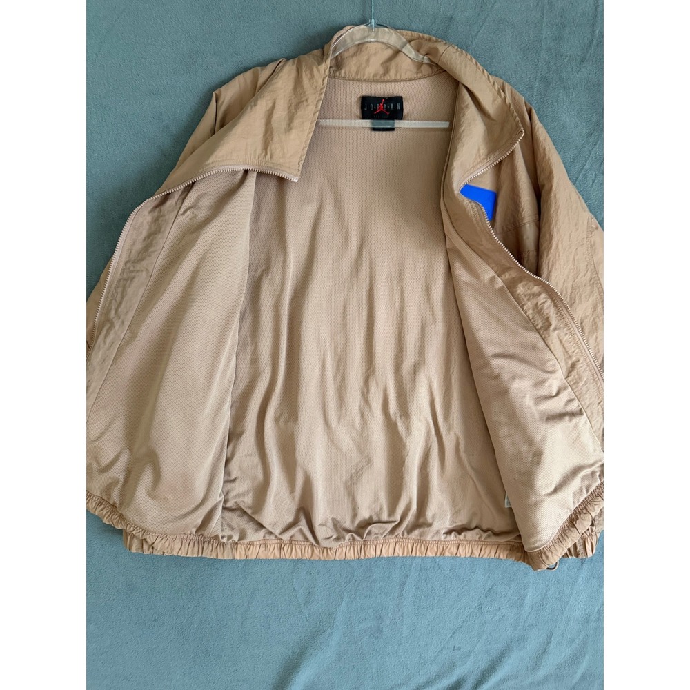 Jordan 23 Engineered Mens Full Zip Jacket Tan Nylon Mesh Lined Windbreaker XL